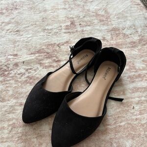 Amazon Black Flats with Ankle Strap